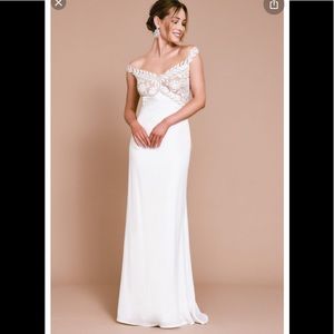 Tadashi Shoji Rylan Off The Shoulder Wedding Dress